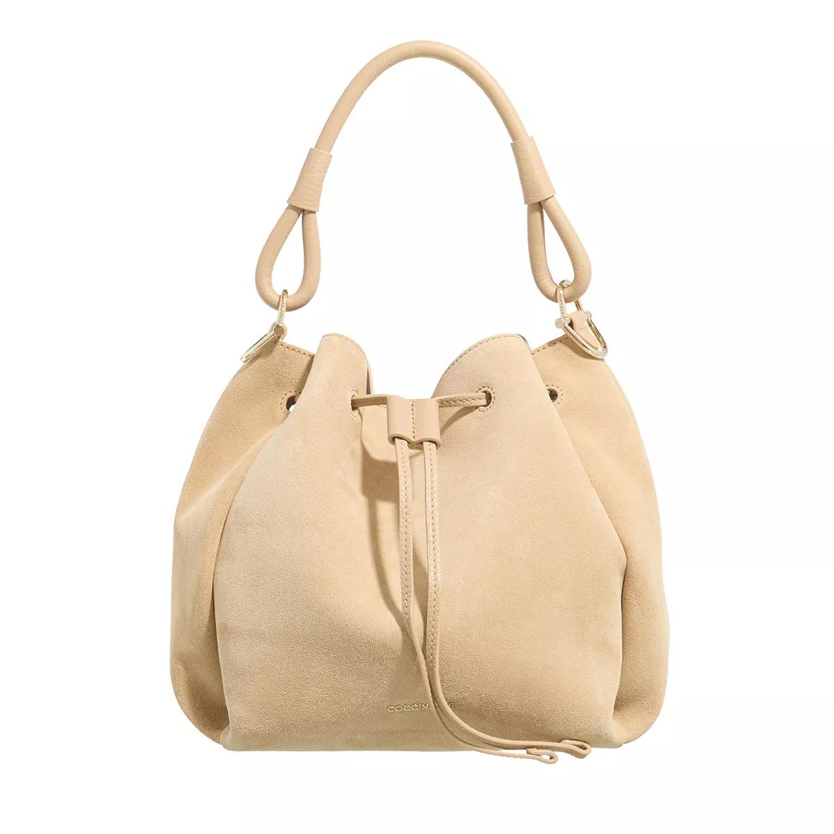 Coccinelle Satchel Bag - Eclyps Suede Handbag - Gr. unisize - in Beige - für Damen