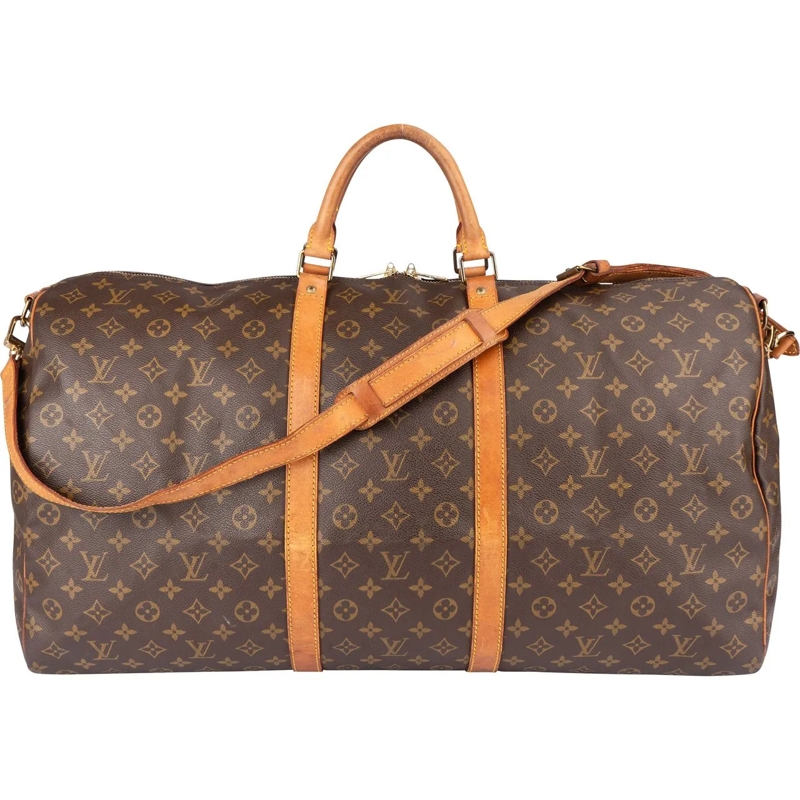 Louis Vuitton Tote Louis Vuitton Canvas Monogram Keepall 60 Bandoulie braun