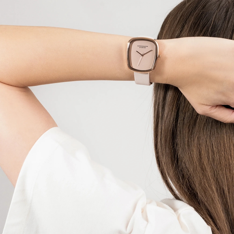 Copenhagen Quarzuhr Echtleder Curved Leather rose(Image 2)