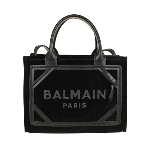 Balmain Tote Black Suede B-Army Shopper Black