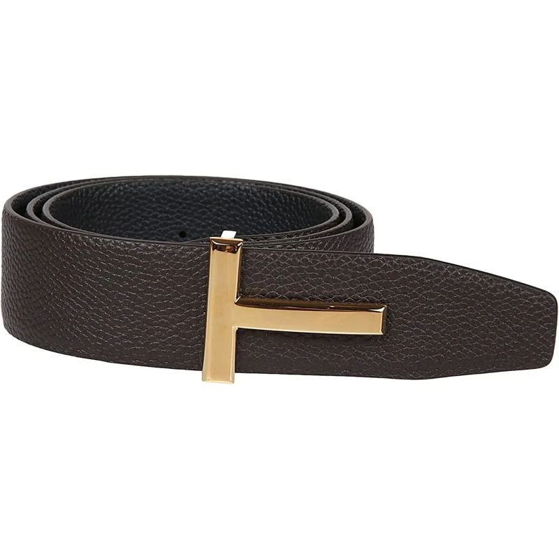 Tom Ford Gürtel Reversible Icon T-buckle Belt Brown braun