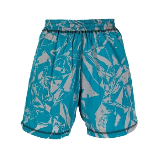 Aries Abstract Pattern Elasticated Shorts Blue 