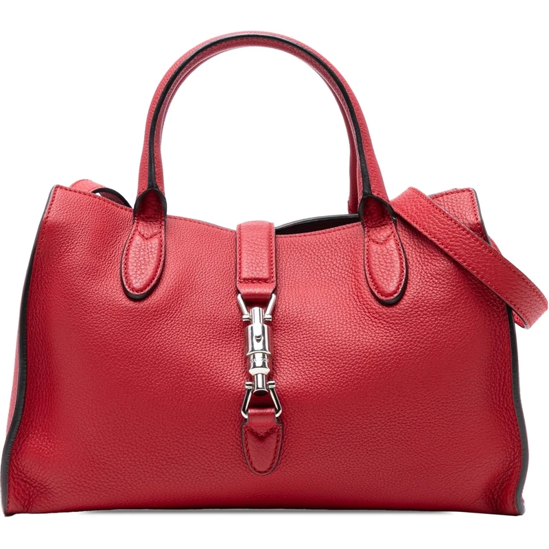 Gucci Sac à bandoulière Small Grained Calfskin Soft Jackie Tote rot