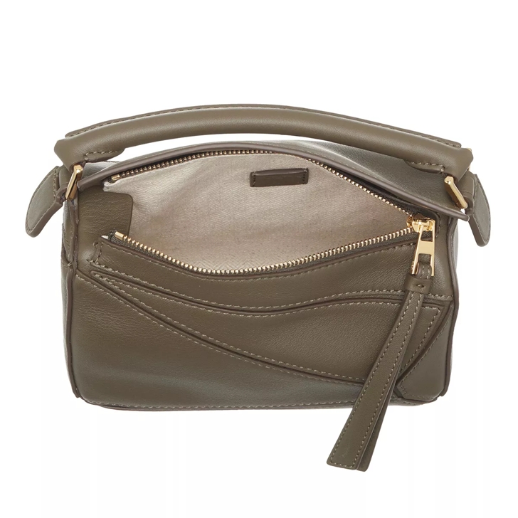 Loewe Puzzle Small Bag in Dark Khaki Green, Green. Size all.