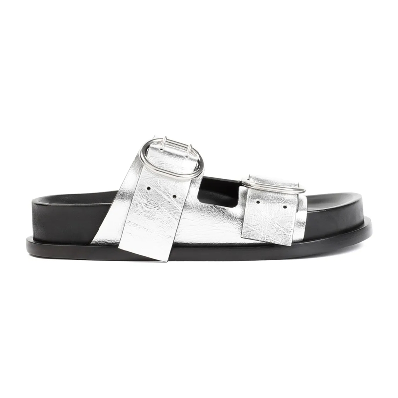 Jil Sander Sandalen Silver Moon Leather Sandals Silver