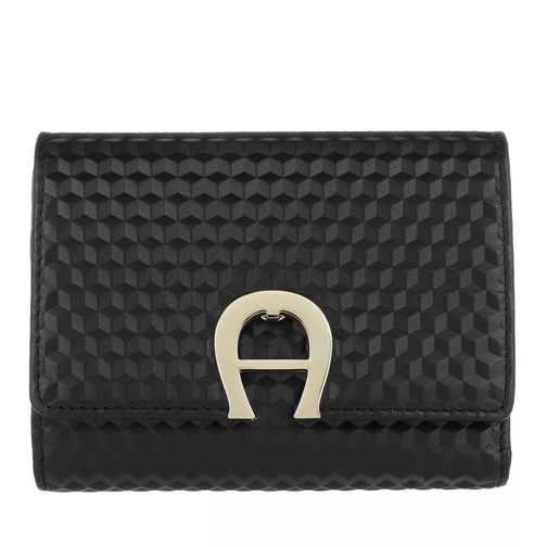 AIGNER Genoveva Wallet Black Portemonnaie mit Überschlag