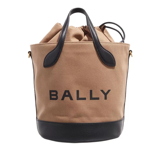 Bally Bar 8 Hours Sand/Black Oro Bucket Bag