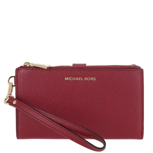 MICHAEL Michael Kors Wristlets Double Zip Maroon Continental Wallet-plånbok