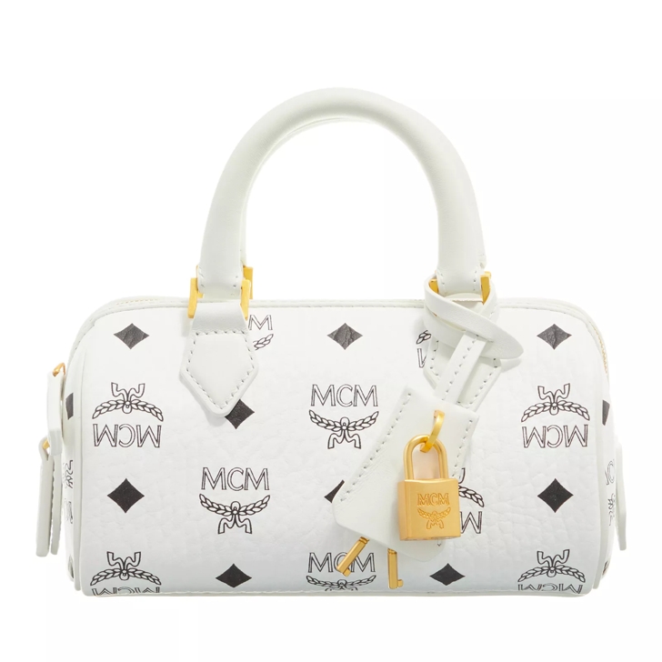 MCM Ella Vi Boston Mini White Mini Bag