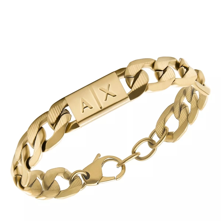 Armani Exchange Stainless Chain Armband Steel Gold Bracelet 