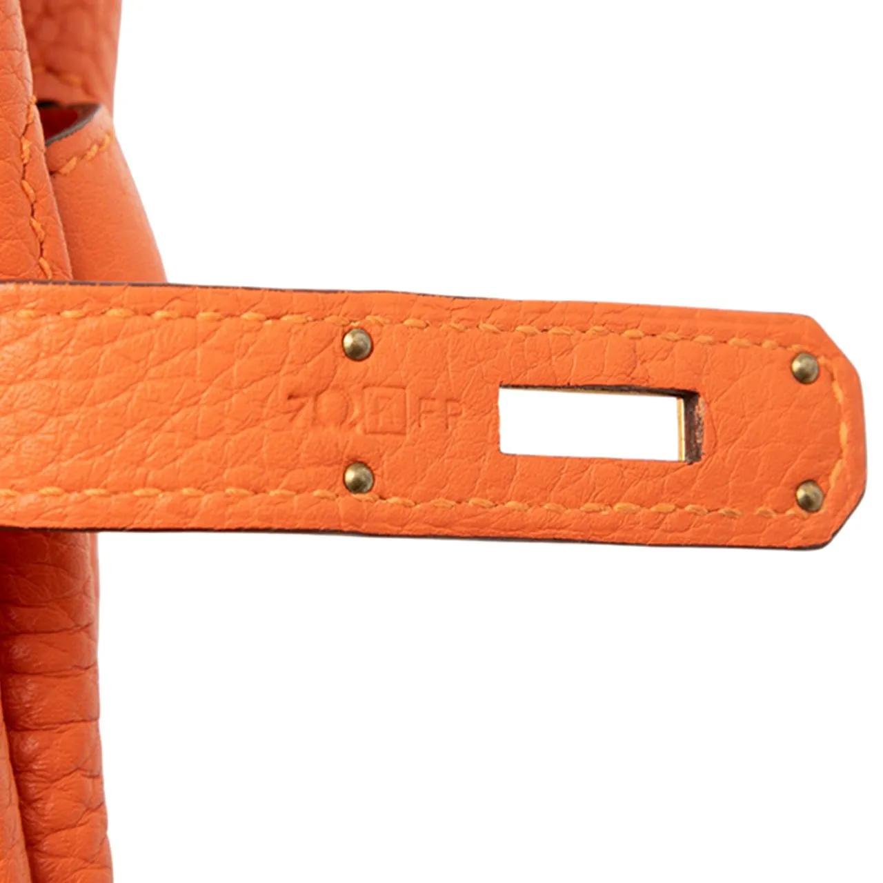Thumbnail - Hermès Crossbody Bags - Clemence Birkin Retourne 30 - Gr. unisize - in Orange - für Damen