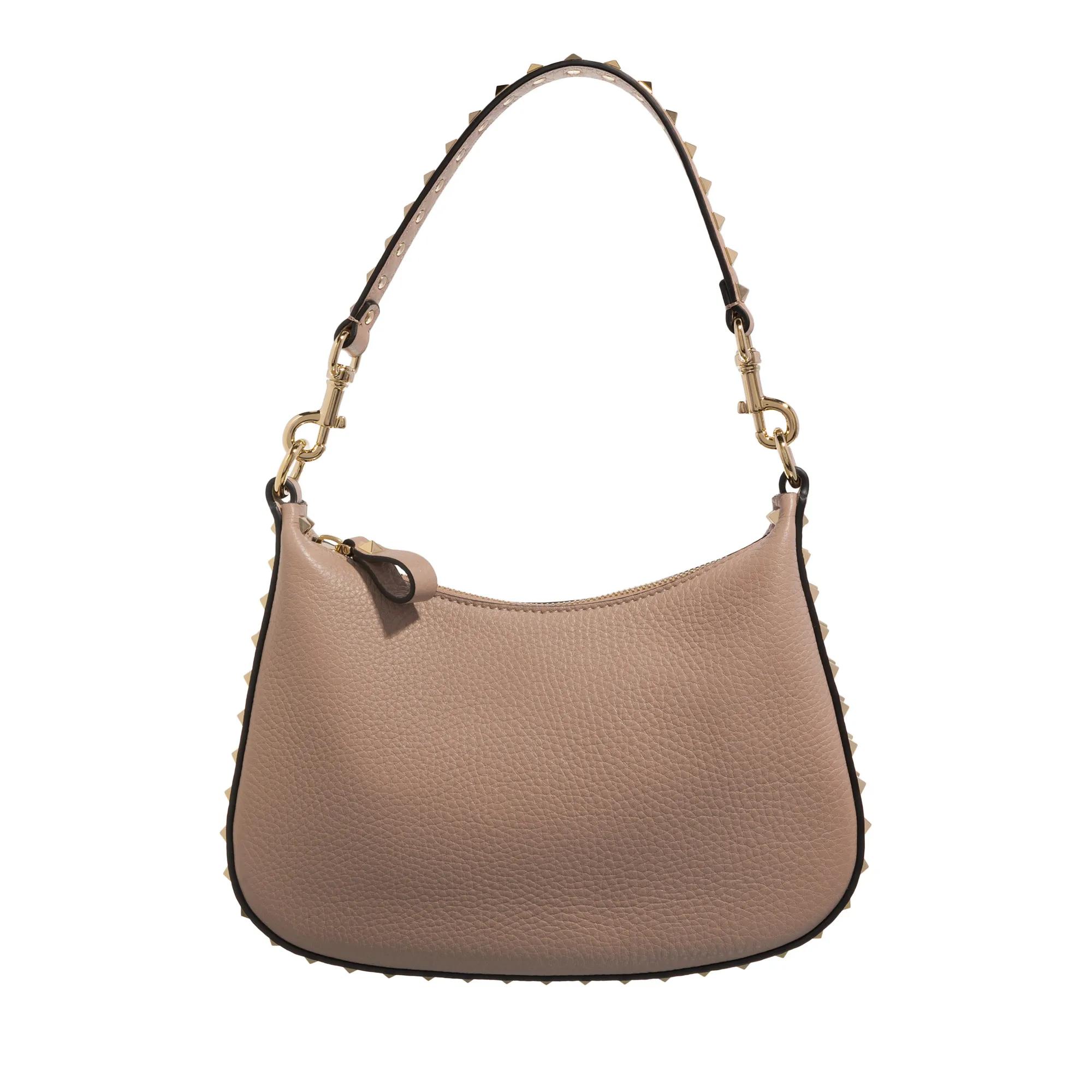 Valentino Garavani Shopper - Small Hobo Rockstud - Gr. unisize - in Taupe - für Damen