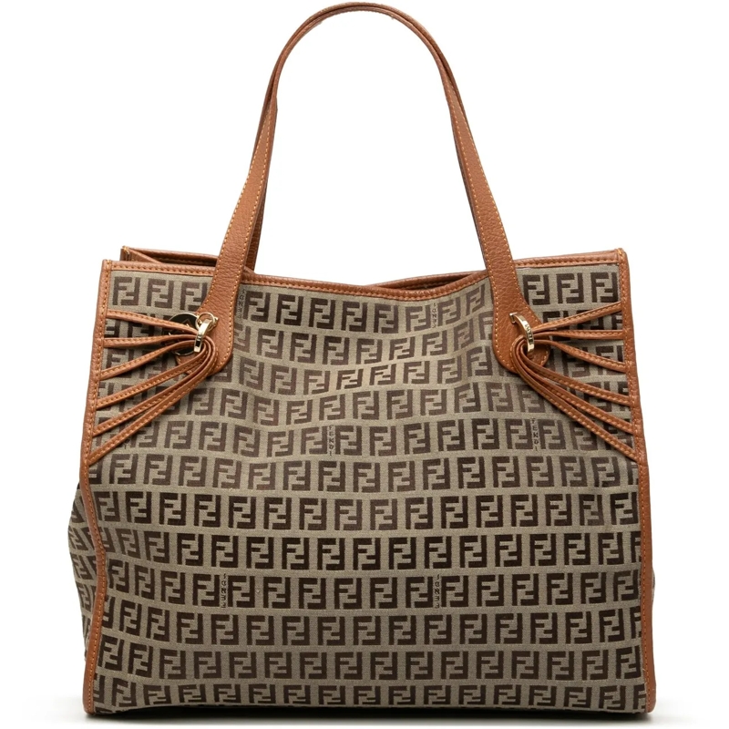 Fendi Shopper Zucchino Canvas Tote braun