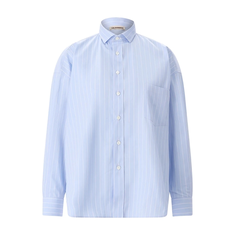 Blooming Bluse Gestreifte Hemdbluse Locri blau