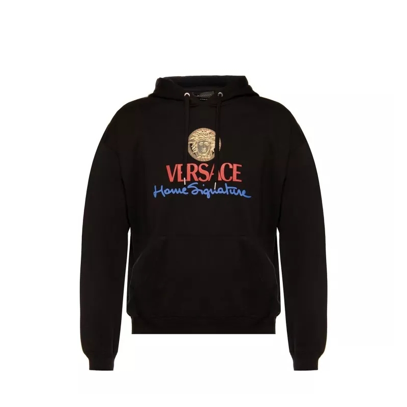 Versace  Logo Hooded Sweatshirt Black