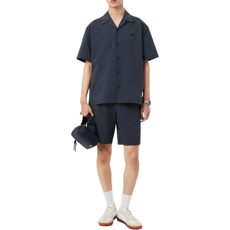 Lacoste Legeres Oberteil Lacoste 1hc1 Men's S/s Woven Shirt Korte Mouw Over blau(Image 2)