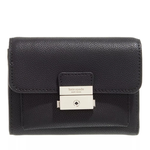Kate Spade New York Voyage Small Grain Textured Leather Black Flap Wallet