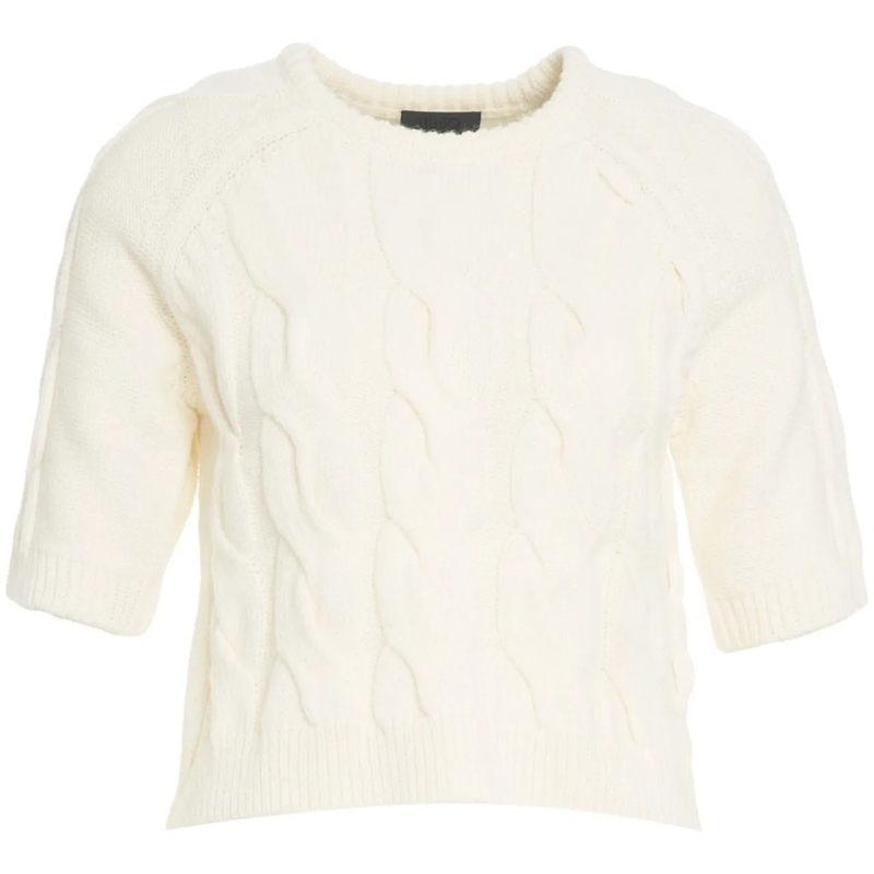LIU JO  Knit sweater with cable knit pattern weiß