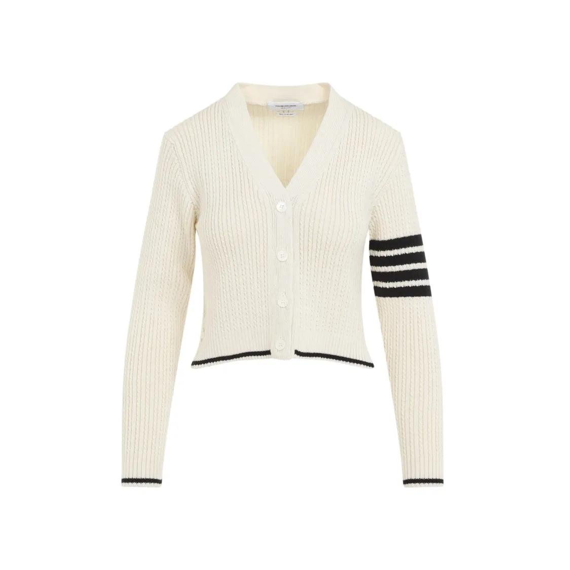 Thom Browne - Baby Cable Cropped V-Neck Cardigan - Größe 38 -