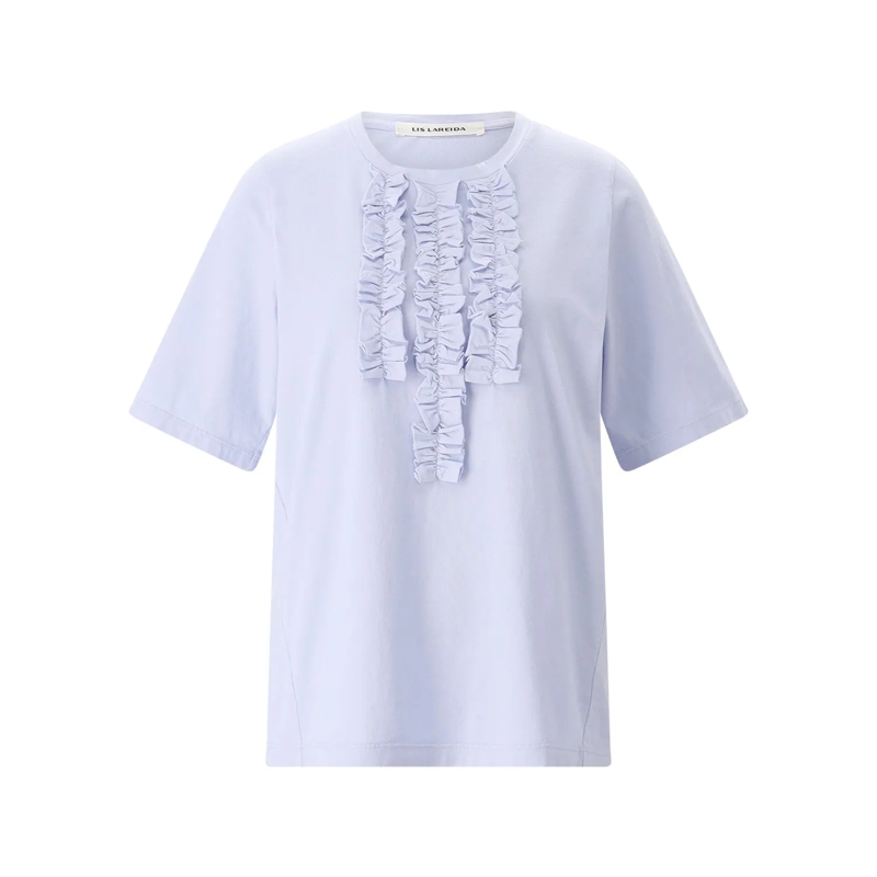 Lis Lareida T-shirt T-Shirt Marylou mit Rüschen blau
