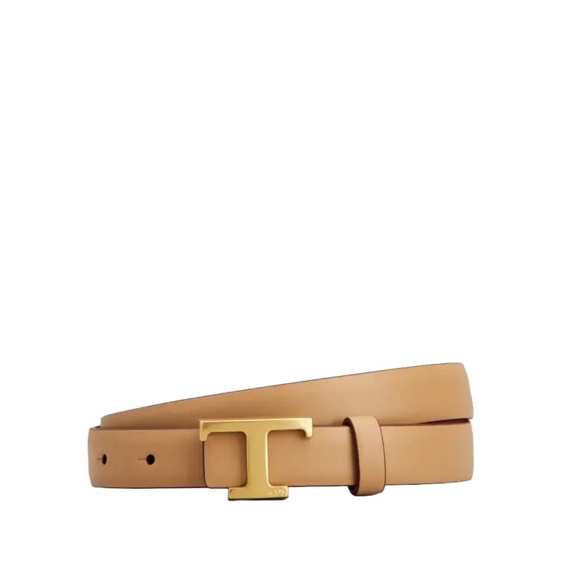 Tod's Gürtel Reversible Leather Belt With Gold-Tone T-Buckle Brown