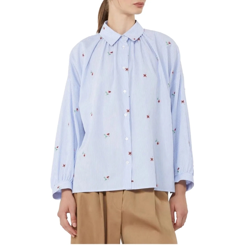 Max Mara Bluse Max Mara Weekend Wkdbutterfly Blouses Lichtblauw 2 blau(Image 2)