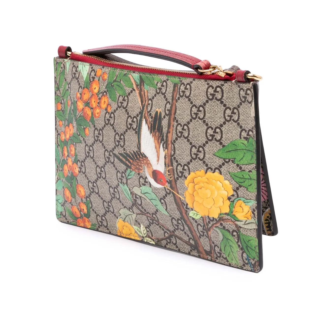 Thumbnail - Gucci Hobo Bags - 2016-2024 GG Supreme Bengal Double Zip Pochette - Gr. unisize - in Braun - für Damen