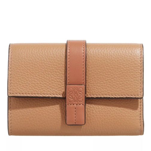 Loewe Two-Tone Wallet Leather Toffee/Tan Tri-Fold Portemonnaie