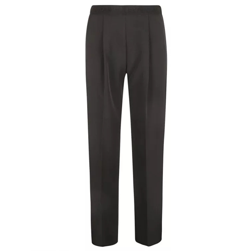 Ermanno Firenze Pressed-Crease Straight-Leg Trousers Black 