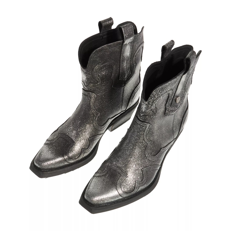 Steve Madden Cowboy Boots Waynoa Silver Leather(Image 4)