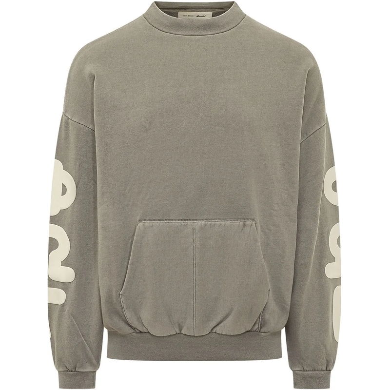 FEAR OF GOD  Felpa Girocollo con Tasca a Marsupio taupe