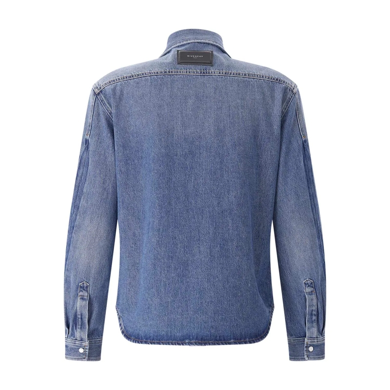Givenchy Hemd Denim Blue Casual Shirt With Button-Down Front Blue(Image 5)