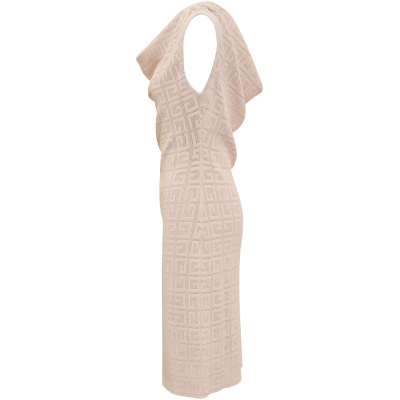 Givenchy Robe midi Abito Drappeggiato 4G in Jacquard weiß(Image 3)