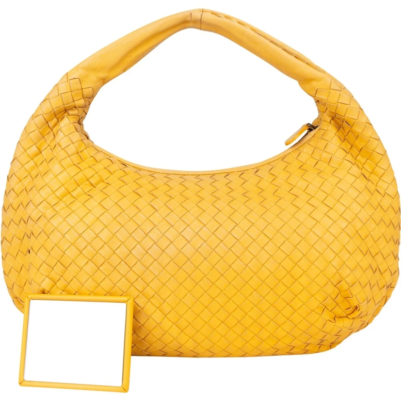 Bottega Veneta Schultertasche Bottega Veneta Yellow Intrecciato Leather Belly Ho gelb