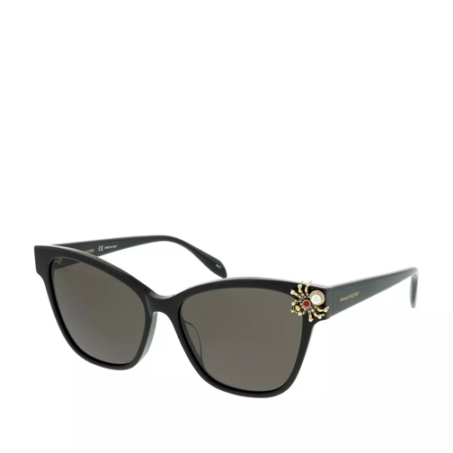 Alexander McQueen AM0269S-001 57 Sunglasses Black-Black-Grey Zonnebril