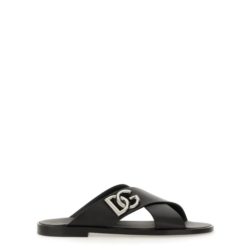Dolce&Gabbana Loafer Leather Sandal Black