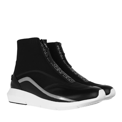 Karl Lagerfeld Vitesse Knit Sock Zip Black Leather & Textile låg sneaker