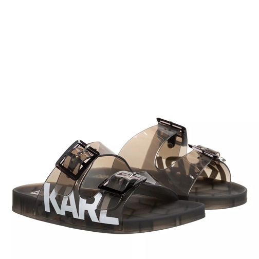 Karl Lagerfeld Jelly Strap Double Buckle Sandal Black Slide