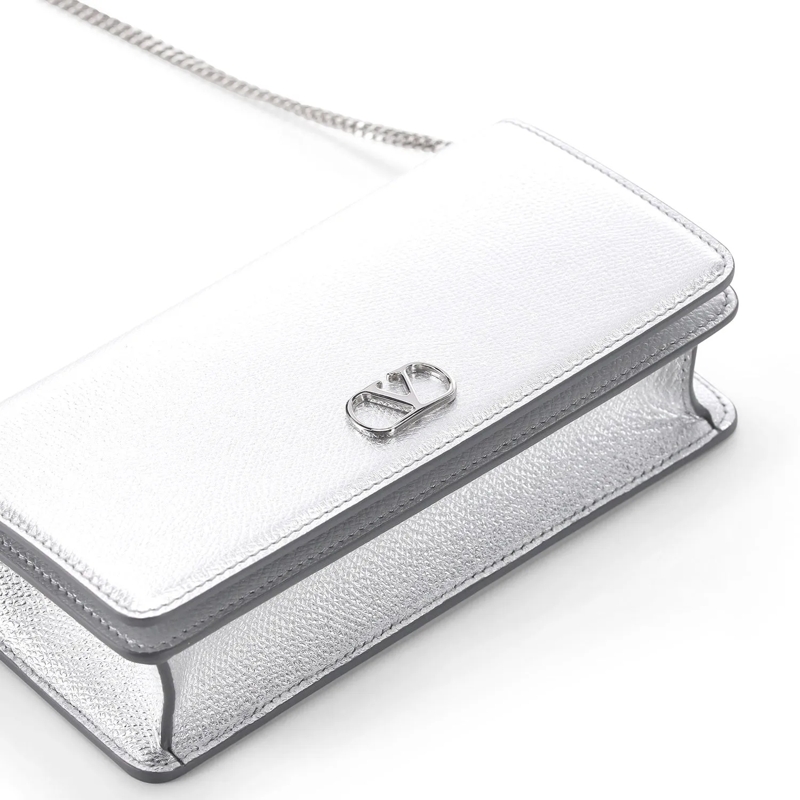 Valentino Garavani Crossbody Bag Umhängetasche mit Logo silber(Image 3)