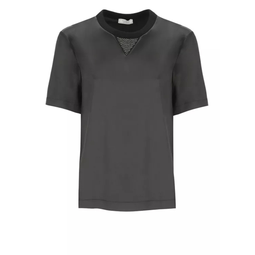 Peserico Black Silk And Cotton Tshirt Black 