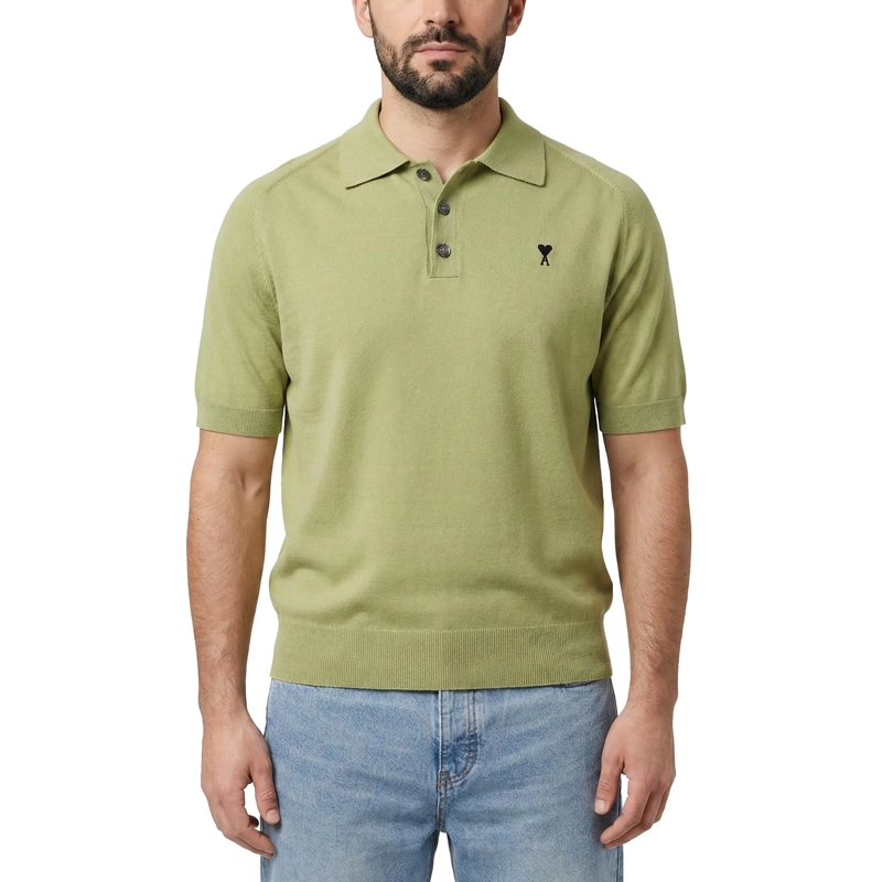 AMI Paris Polo Poloshirt mit Logo grün(Image 2)