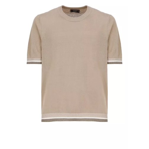 Peserico Beige Linen And Cotton Tshirt Grey 