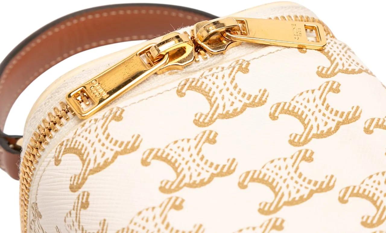 Thumbnail - Celine Hobo Bags - Mini Triomphe Coated Canvas Vanity Case - Gr. unisize - in Weiß - für Damen