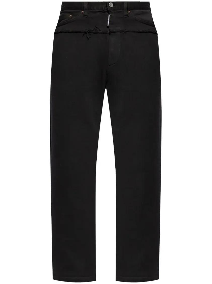 Dsquared2 - Denim-Panel Cotton Track Pants - Größe M - schwarz