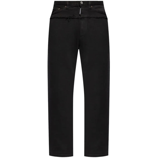 Dsquared2 Denim-Panel Cotton Track Pants Black 