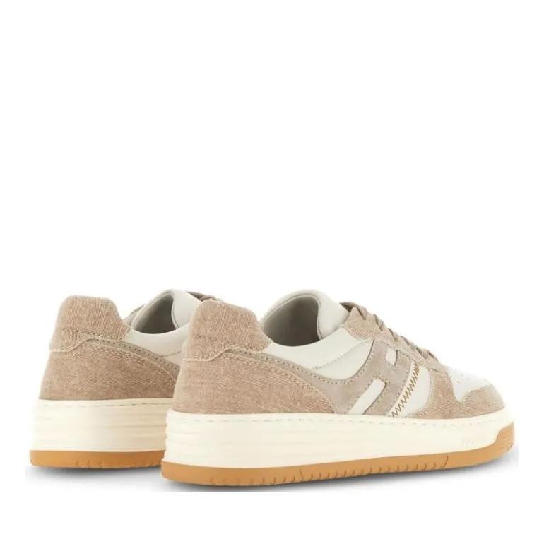 Thumbnail - Hogan Low-Top Sneaker - White/Beige Sneakers With Signature H Logo - Gr. 6 - in Beige - für Damen