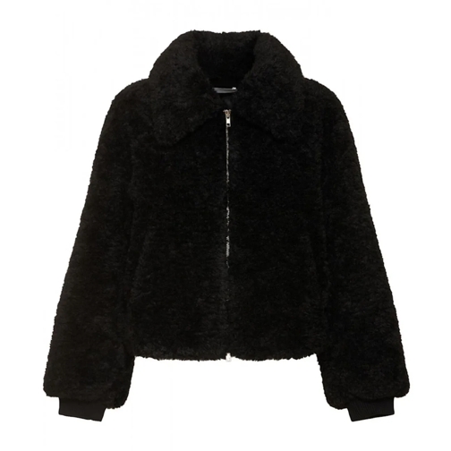 Low Classic Leren jassen LOW CLASSIC Schwarze, verkürzte Fake Fur Jacke mehrfarbig