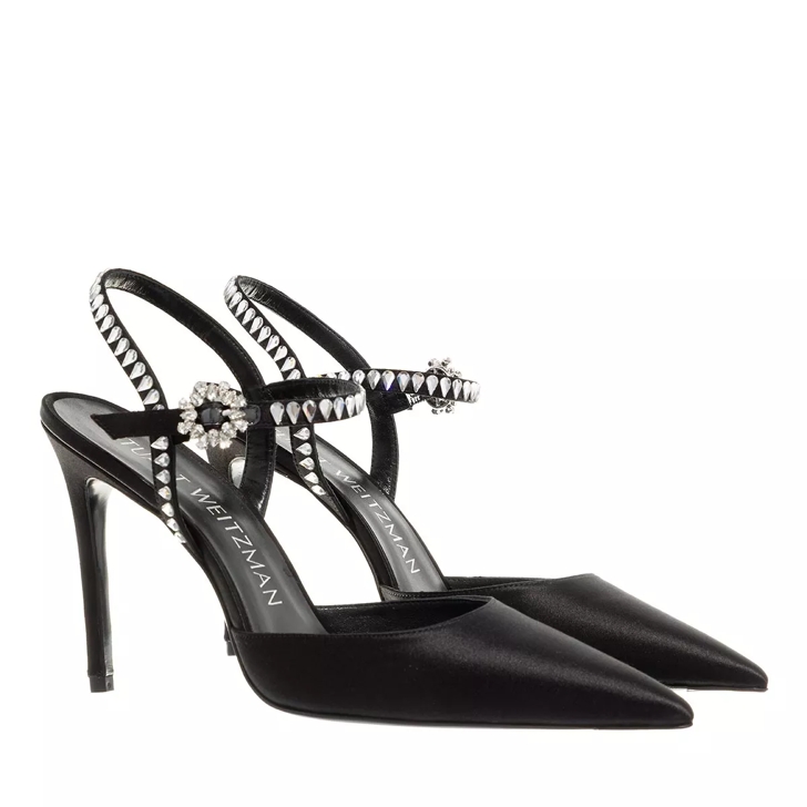 Stuart Weitzman Gemcut 100 Ankle Strap Pump Black | High Heel