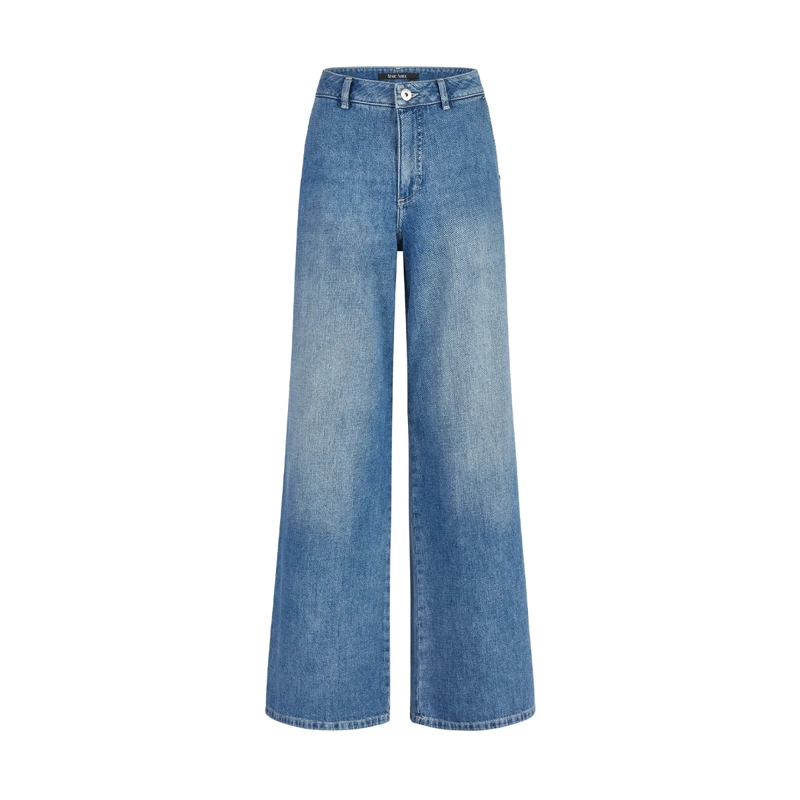 Marc Aurel Wide Leg Jeans Authentischer Blue Denim und ein weit geschnittene blau