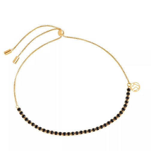 Sif Jakobs Jewellery Ellera Tennis Bracelet With Adjustable Chain Black Yellow Gold Armband